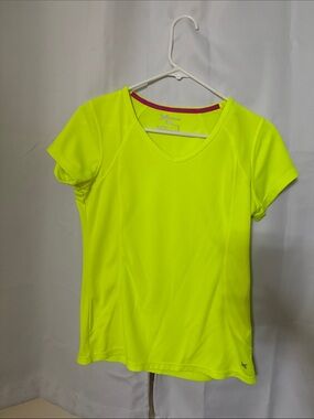 Xersion Neon Yellow Short Sleeve V-Neck Active Top